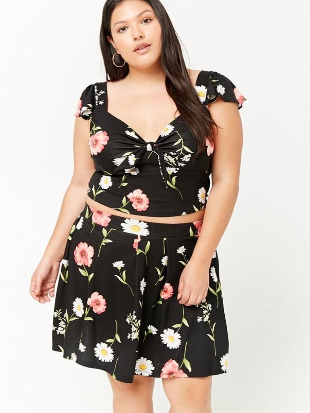 Forever 21 Plus Size Black Multi Skate Skirt 2X/3X